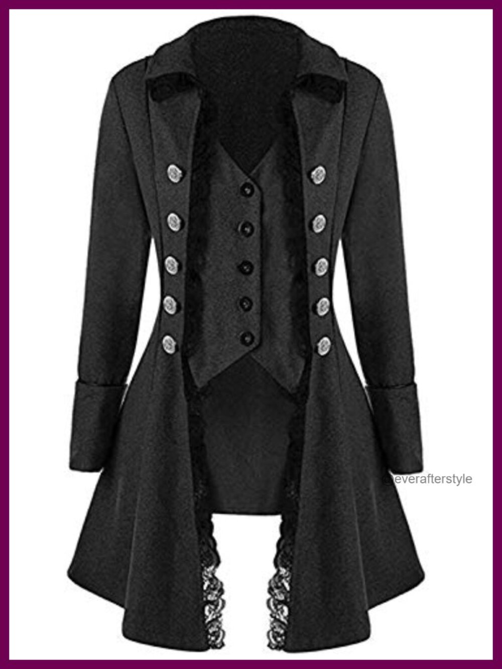 Gothic Steampunk Victorian Tailcoat Jacket Lace Long Sleeve Cosplay Costume